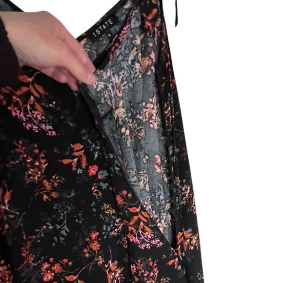 1. STATE Maroon Floral Romper Jumpsuit Boho Wide Leg Asymmetrical Hem Size Small - Picture 6 of 8